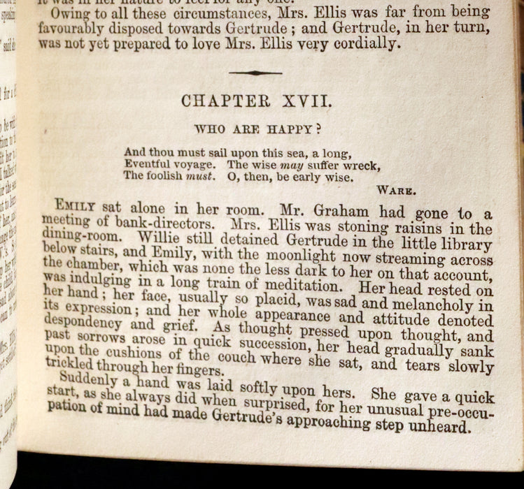 1854 Rare Victorian Book - The LAMPLIGHTER by Maria Susanna Cummins. First Edition.