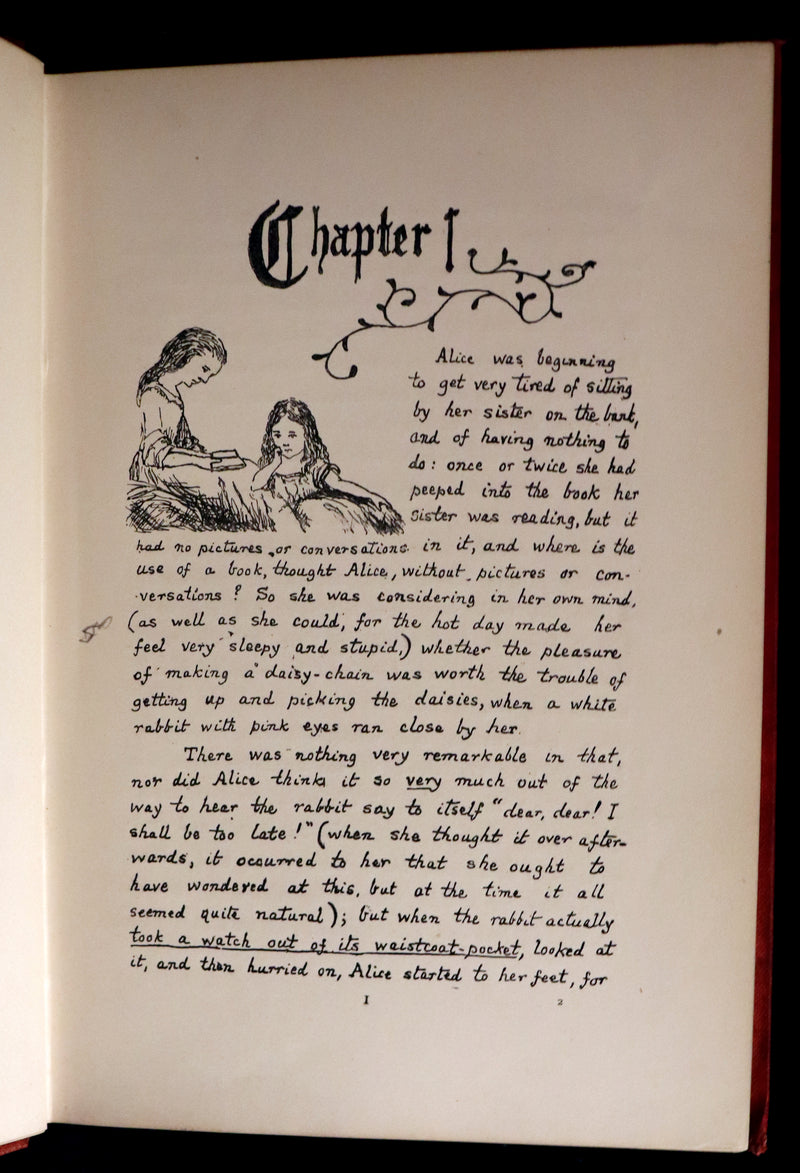 1886 Rare First Edition - Alice's Adventures Under Ground illustrated by Lewis Carroll.
