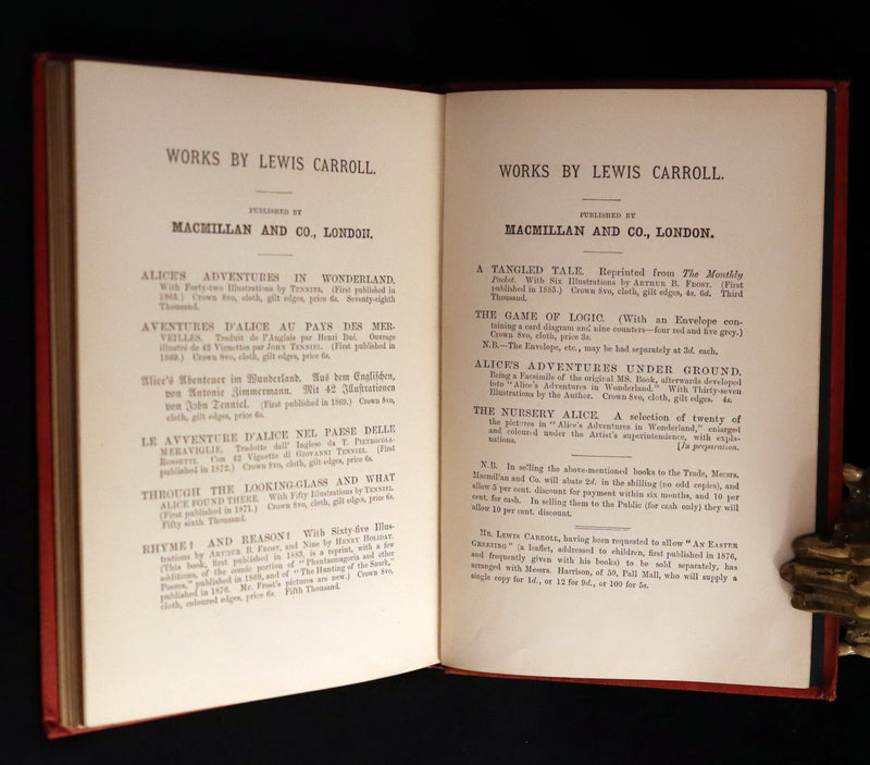 1886 Rare First Edition - Alice's Adventures Under Ground illustrated by Lewis Carroll.