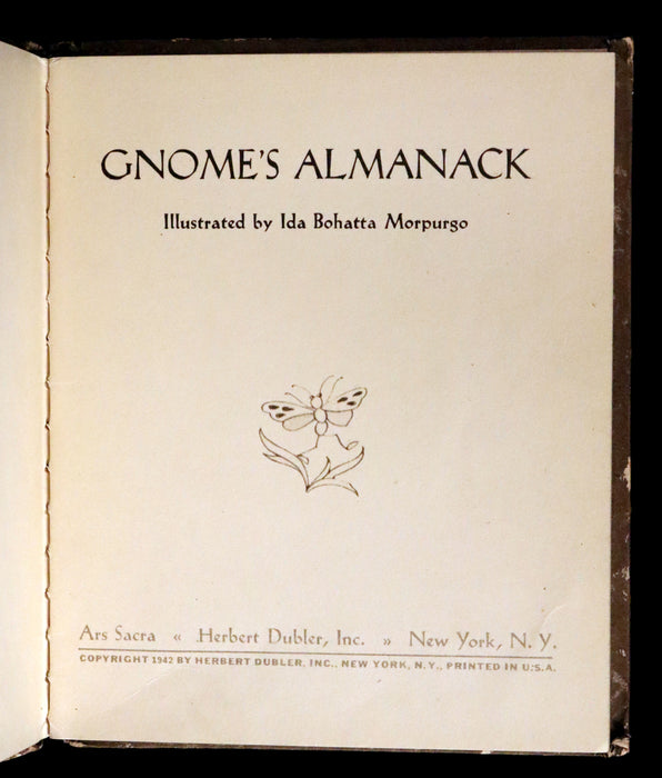 1942 Rare First US Edition - THE GNOME'S ALMANACK by Ida Bohatta translated by June Head.