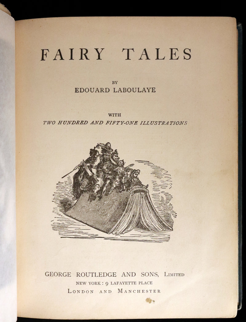 1886 Scarce Book - FAIRY TALES by Edouard Laboulaye - illustrated. FIRST EDITION.