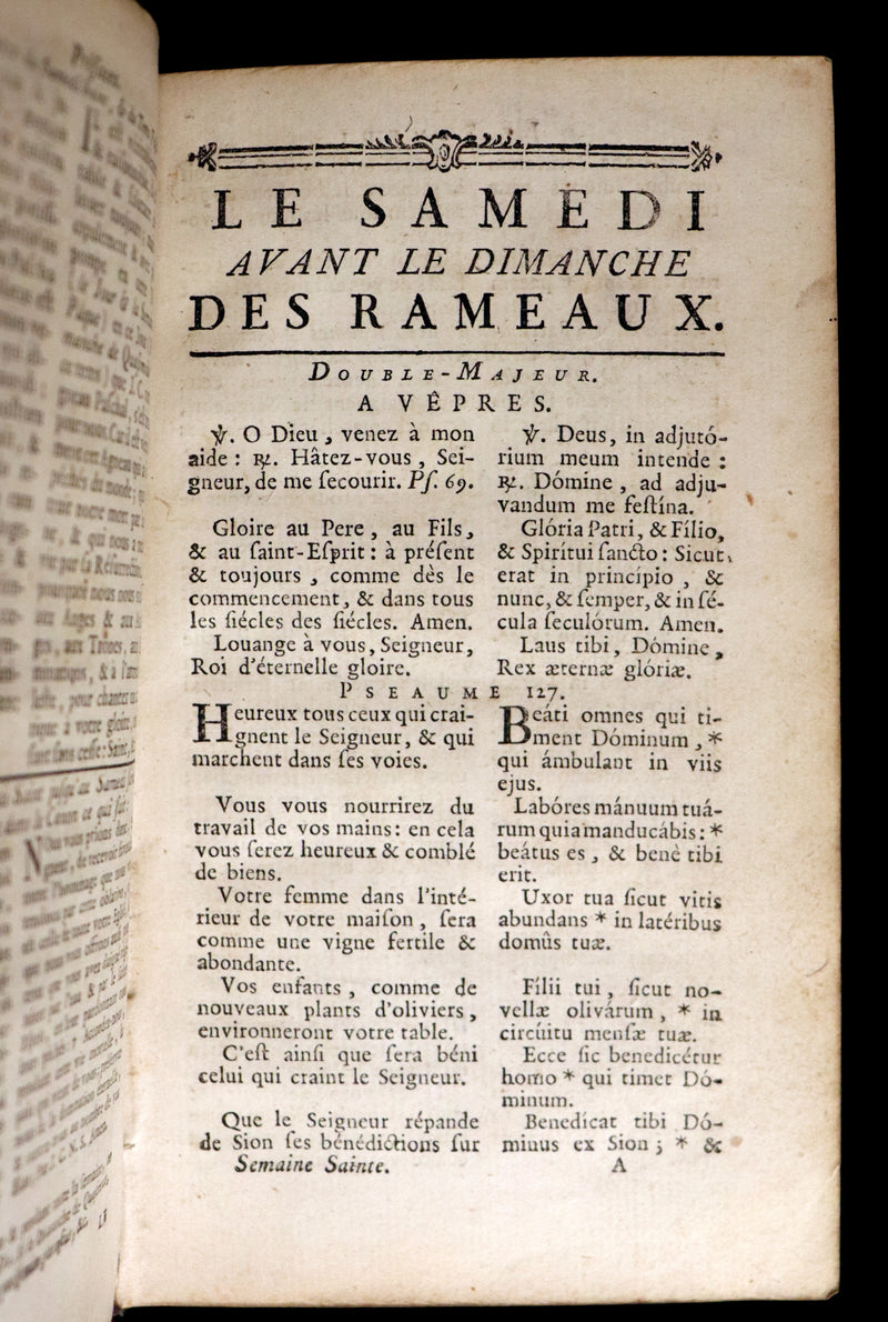 1777 Rare French Latin Book - Easter Prayer - Devotion - Office de la Quinzaine de Paque - following the Breviary & the Missal of Paris.