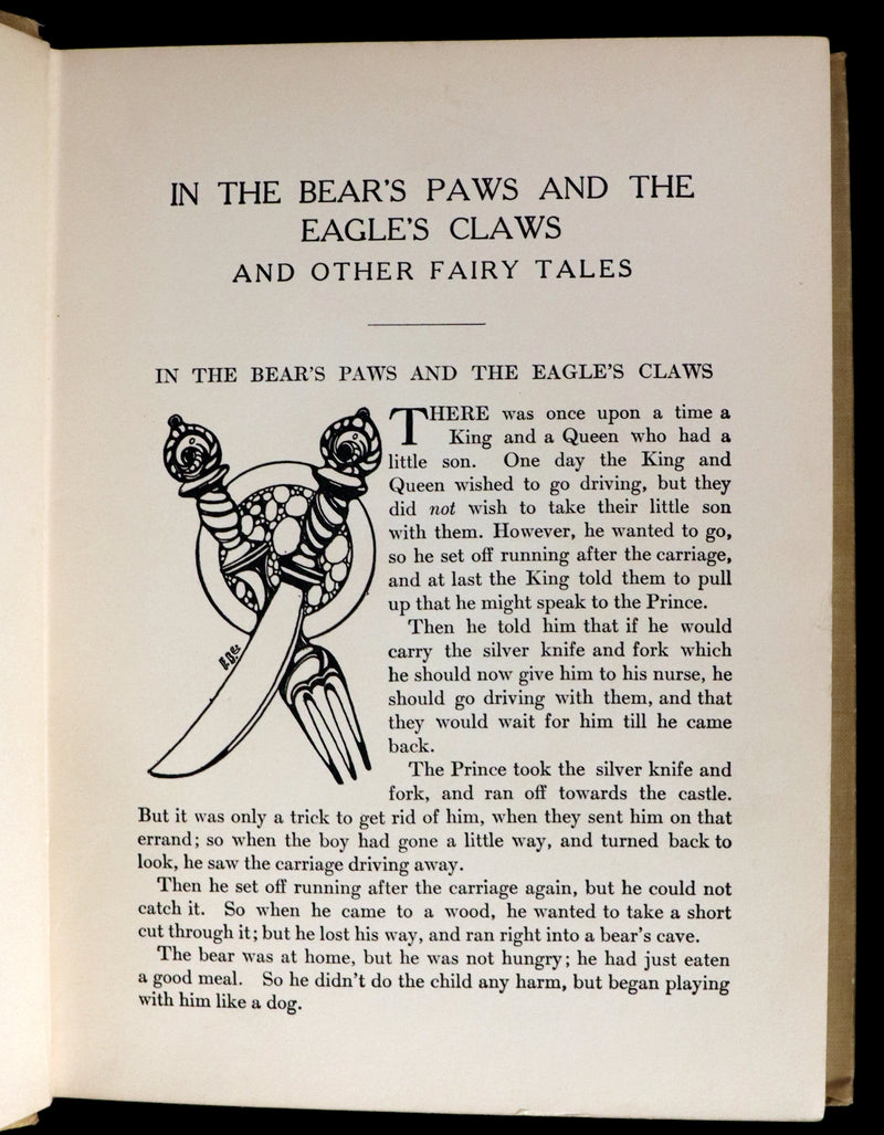 1909 Scarce 1stED - In the Bear's Paws and The Eagle's Claws and other DANISH Fairy Tales by Ivend Grundtvig.