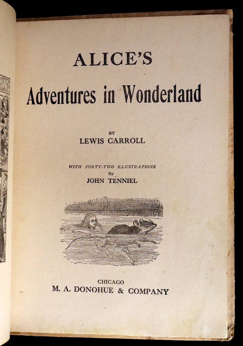 1900 Rare Book - Alice's Adventures in Wonderland by Lewis Carroll published by Donohue.