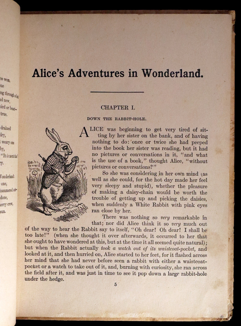 1900 Rare Book - Alice's Adventures in Wonderland by Lewis Carroll published by Donohue.