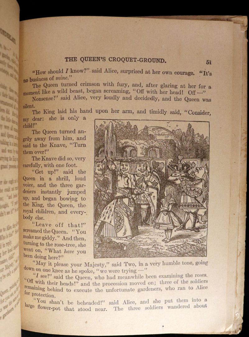 1900 Rare Book - Alice's Adventures in Wonderland by Lewis Carroll published by Donohue.