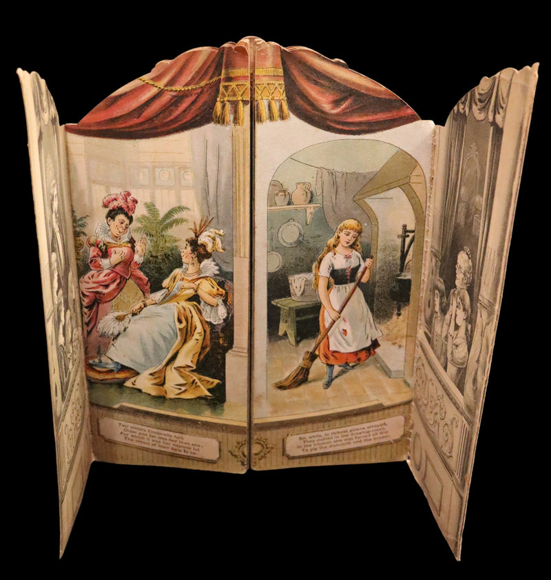 1891 Scarce Victorian Book - CINDERELLA Theater Pantomime toy Book by McLoughlin.