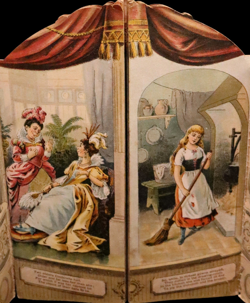 1891 Scarce Victorian Book - CINDERELLA Theater Pantomime toy Book by McLoughlin.