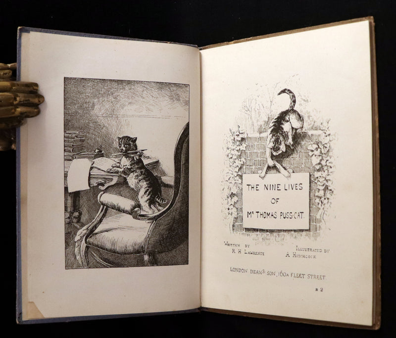1890 Scarce First Edition - The Nine Lives of Mr. Thomas Puss-Cat by R. H. Lawrence Illustrated by A. Hitchcock.