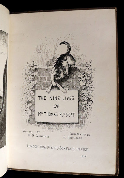 1890 Scarce First Edition - The Nine Lives of Mr. Thomas Puss-Cat by R. H. Lawrence Illustrated by A. Hitchcock.