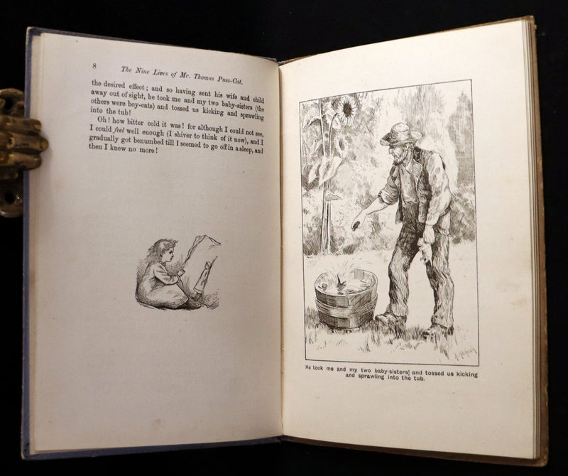 1890 Scarce First Edition - The Nine Lives of Mr. Thomas Puss-Cat by R. H. Lawrence Illustrated by A. Hitchcock.