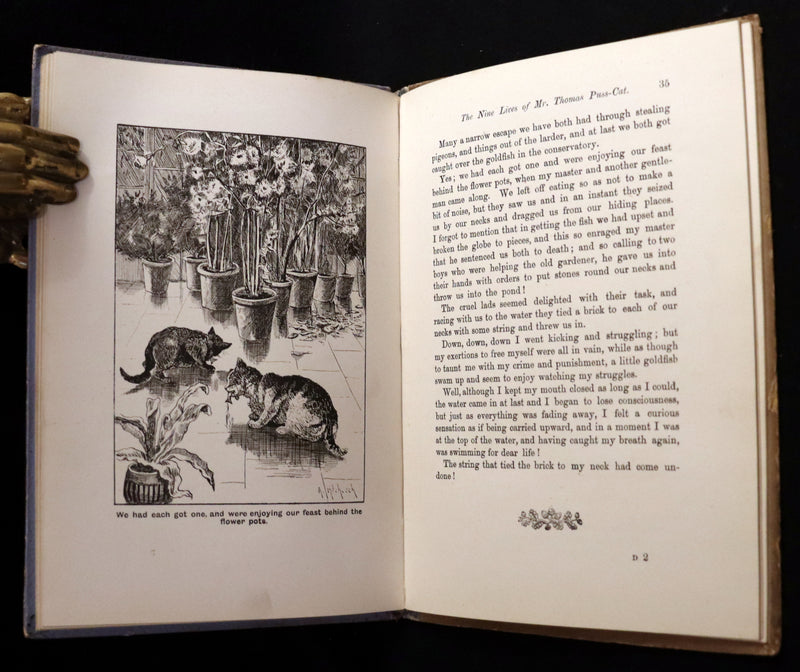 1890 Scarce First Edition - The Nine Lives of Mr. Thomas Puss-Cat by R. H. Lawrence Illustrated by A. Hitchcock.