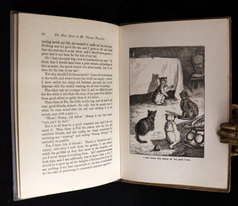 1890 Scarce First Edition - The Nine Lives of Mr. Thomas Puss-Cat by R. H. Lawrence Illustrated by A. Hitchcock.