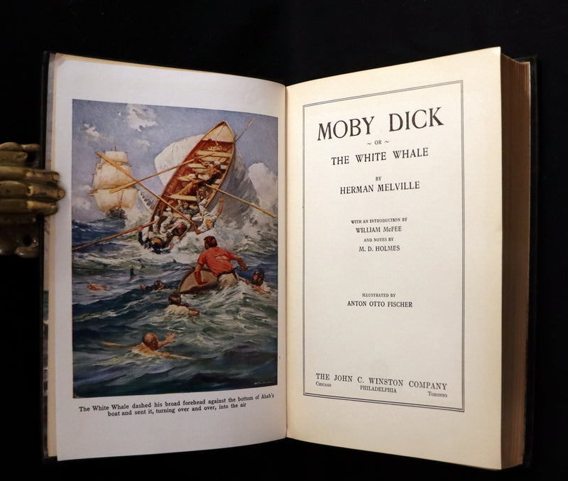 1931 Rare First Edition - Moby Dick or The White Whale by Herman Melville, illustrated by Anton Otto Fischer.