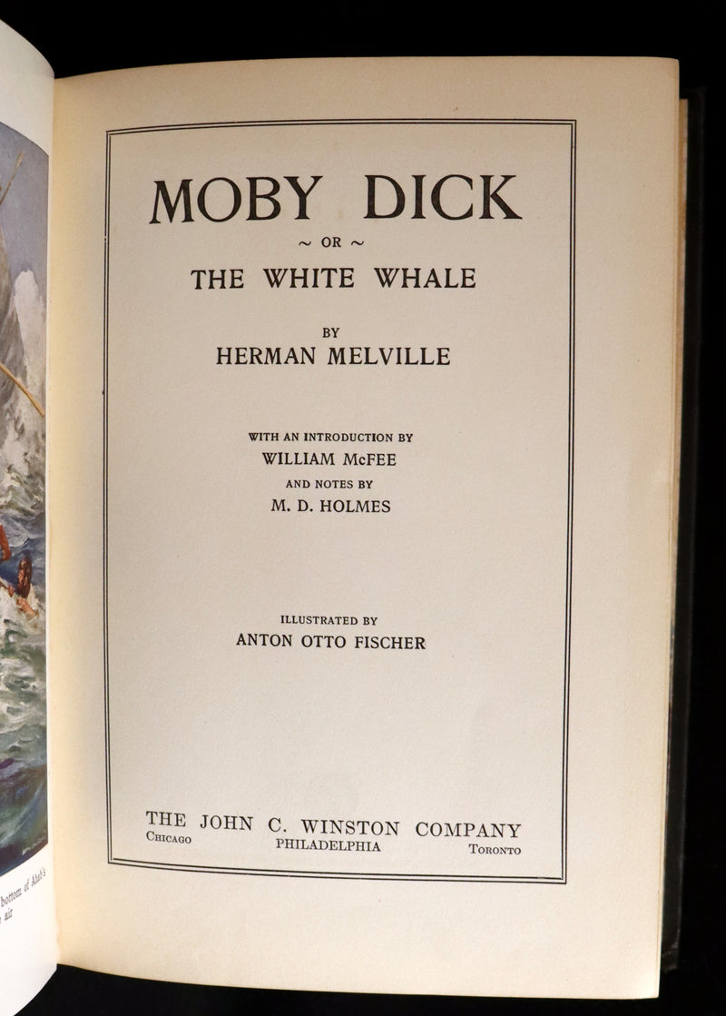 1931 Rare First Edition - Moby Dick or The White Whale by Herman Melville, illustrated by Anton Otto Fischer.