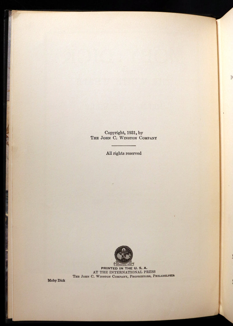 1931 Rare First Edition - Moby Dick or The White Whale by Herman Melville, illustrated by Anton Otto Fischer.