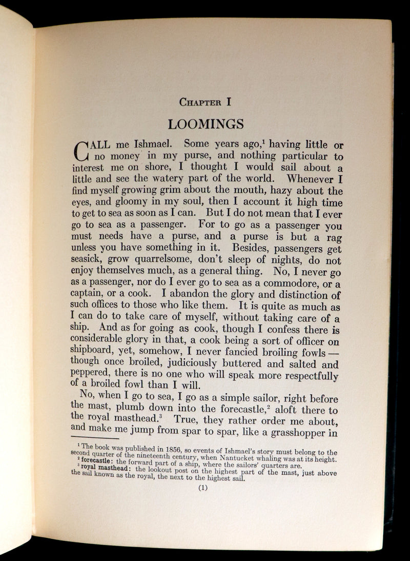 1931 Rare First Edition - Moby Dick or The White Whale by Herman Melville, illustrated by Anton Otto Fischer.