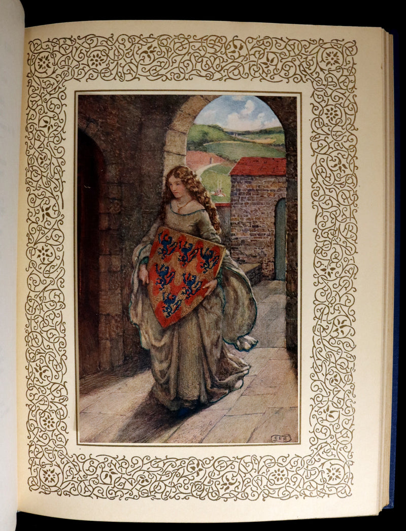1911 First Edition Illustrated by  Pre-Raphaelite Eleanor Fortescue Brickdale - Legend of King Arthur - Idylls of the King.