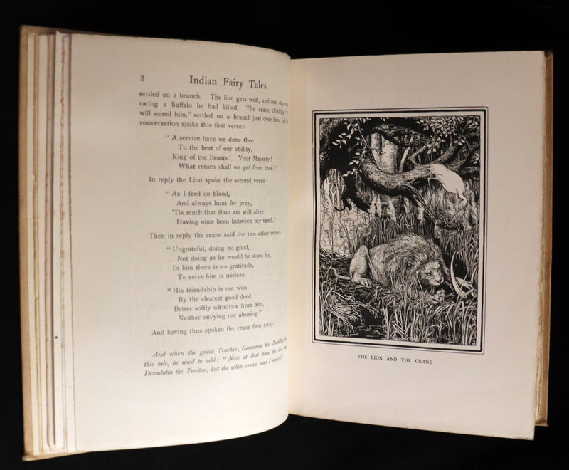 1892 Rare First Edition - INDIAN Fairy Tales by Joseph Jacobs illustrated by John D. Batten.