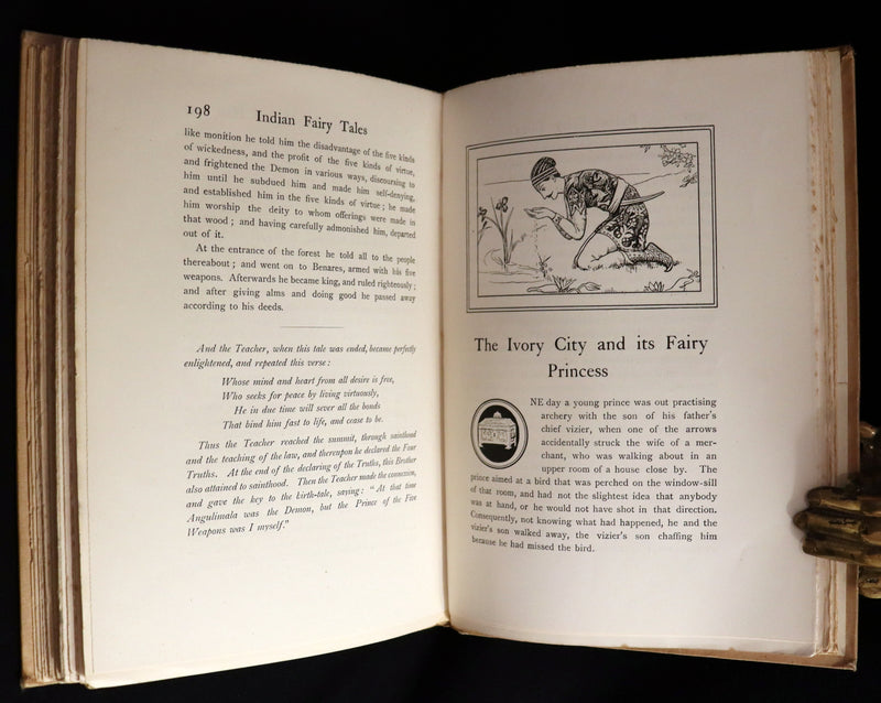 1892 Rare First Edition - INDIAN Fairy Tales by Joseph Jacobs illustrated by John D. Batten.