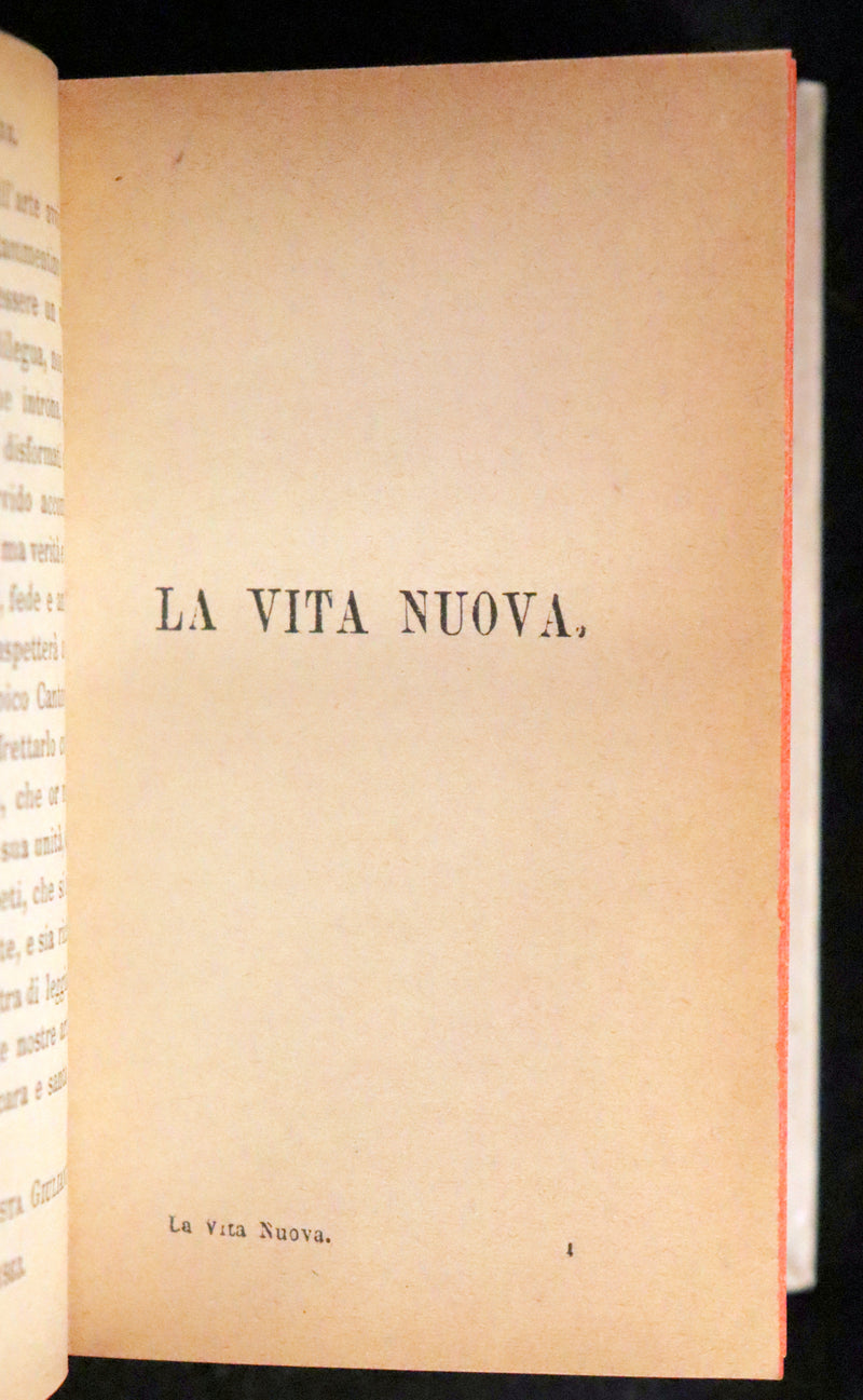 1899 Rare Italian Vellum Book - LA VITA NUOVA di DANTE ALLIGHIERI - The New Life.