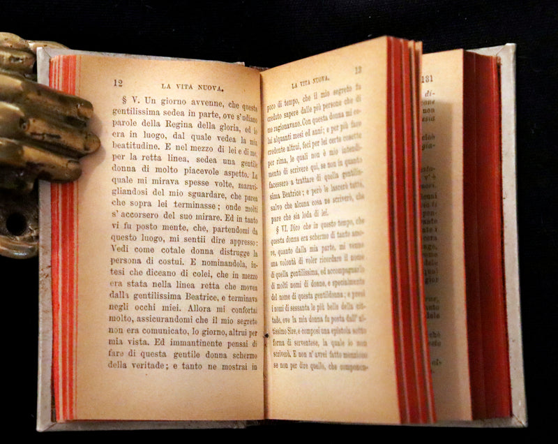 1899 Rare Italian Vellum Book - LA VITA NUOVA di DANTE ALLIGHIERI - The New Life.