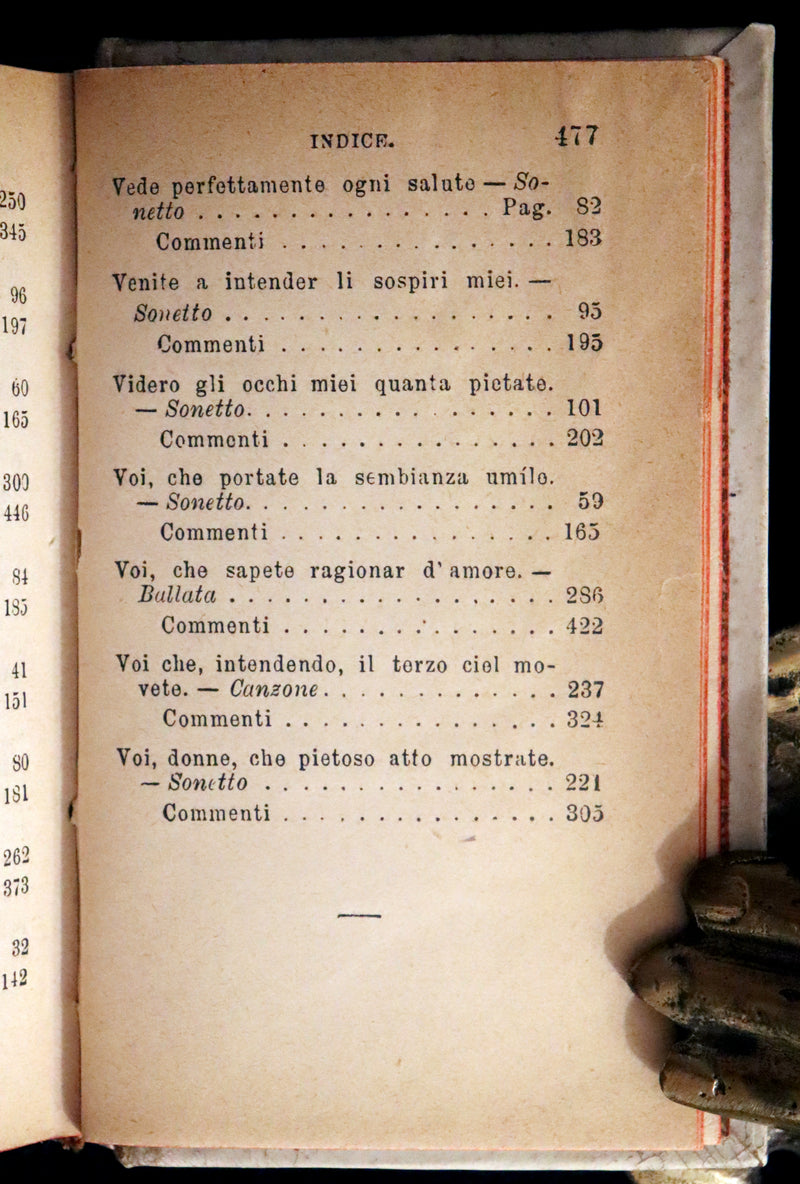1899 Rare Italian Vellum Book - LA VITA NUOVA di DANTE ALLIGHIERI - The New Life.