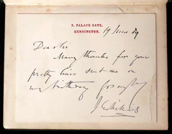 1867 Scarce 1stED - Pre -Raphaelite John Everett Millais signed letter - LILLIPUT LEVEE.