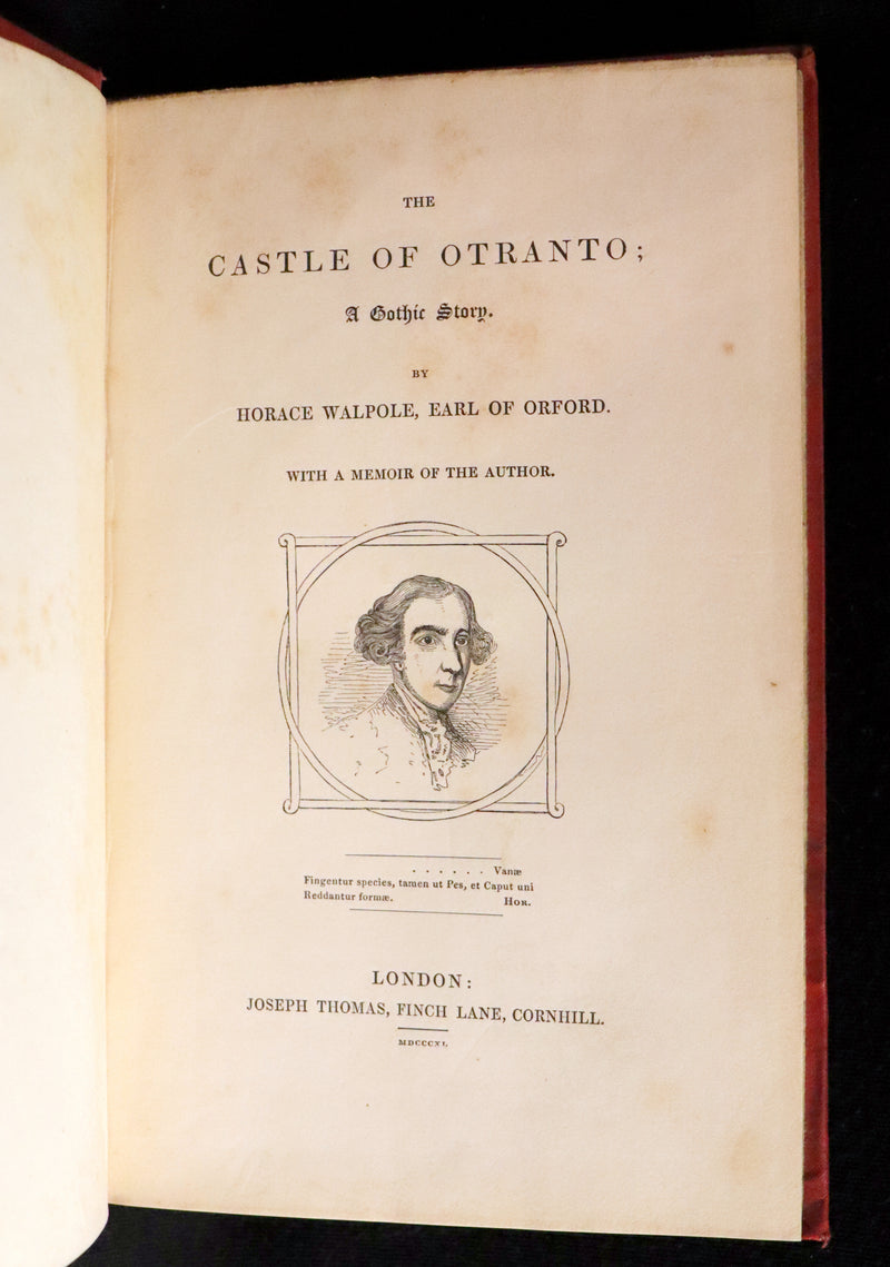 1840 Scarce illustrated Edition - The Castle of Otranto, a Gothic Story Set in a haunted castle by Horace Walpole.