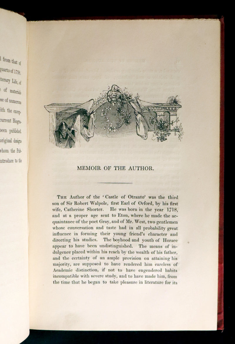 1840 Scarce illustrated Edition - The Castle of Otranto, a Gothic Story Set in a haunted castle by Horace Walpole.