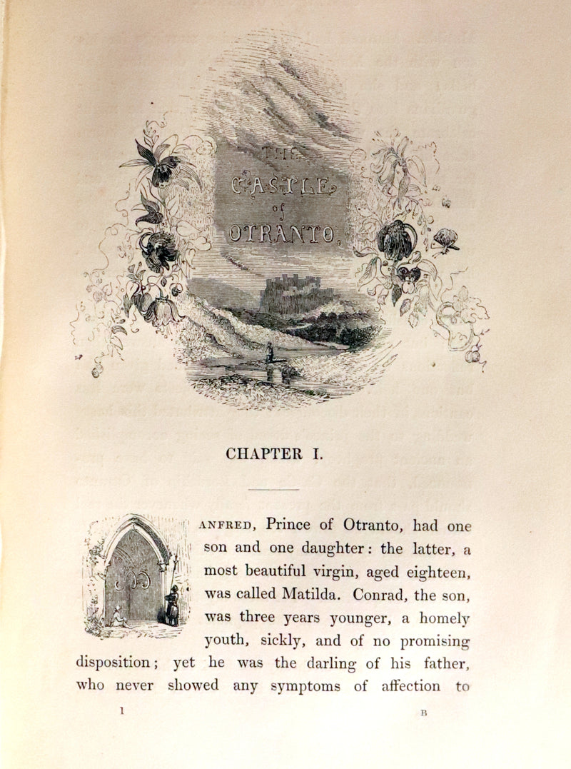 1840 Scarce illustrated Edition - The Castle of Otranto, a Gothic Story Set in a haunted castle by Horace Walpole.
