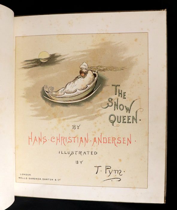 1883 Scarce Victorian Book -  The Snow Queen by Hans Christian Andersen illustrated by T. Pym.