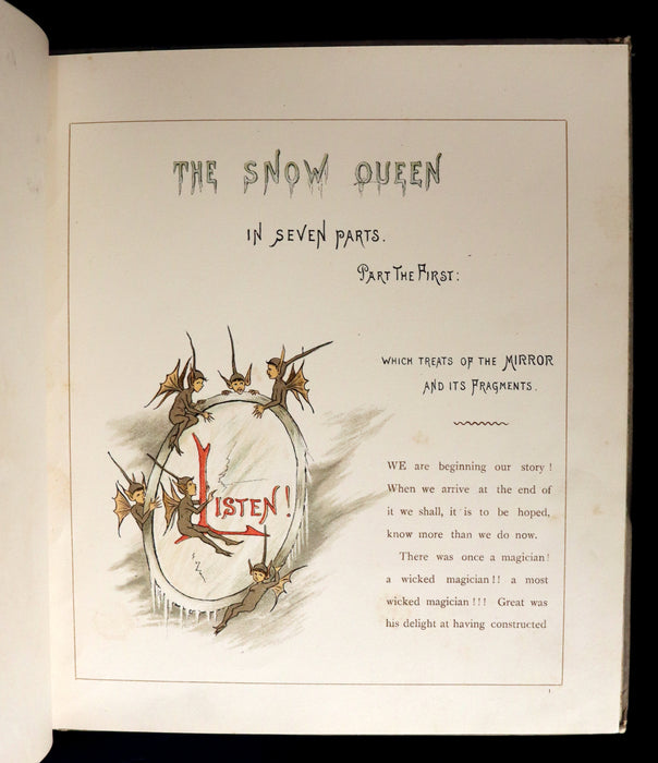 1883 Scarce Victorian Book -  The Snow Queen by Hans Christian Andersen illustrated by T. Pym.