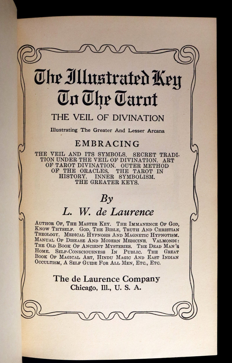 1918 Scarce Color Edition - The Illustrated KEY to the TAROT, The Veil of Divination by de Laurence.
