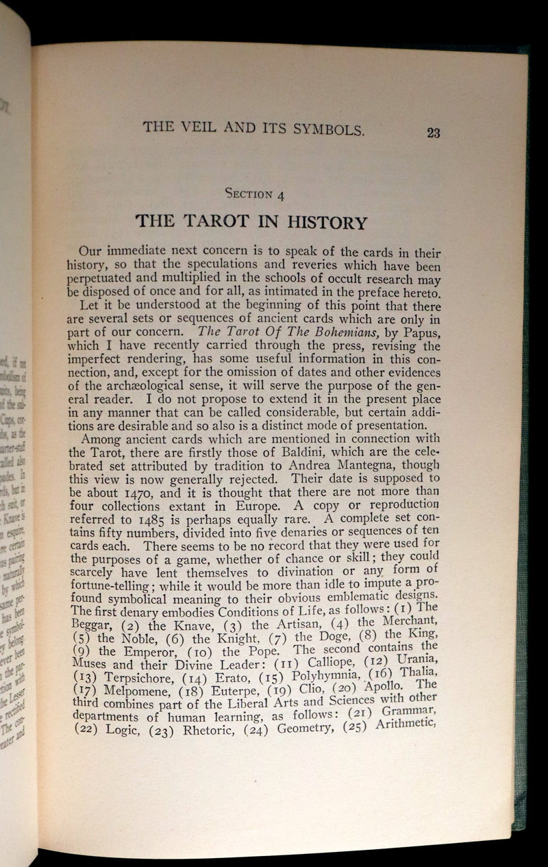 1918 Scarce Color Edition - The Illustrated KEY to the TAROT, The Veil of Divination by de Laurence.