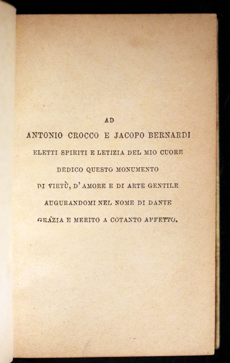 1899 Rare Italian Vellum Book - LA VITA NUOVA E IL CANZONIERE di DANTE ALLIGHIERI - The New Life.