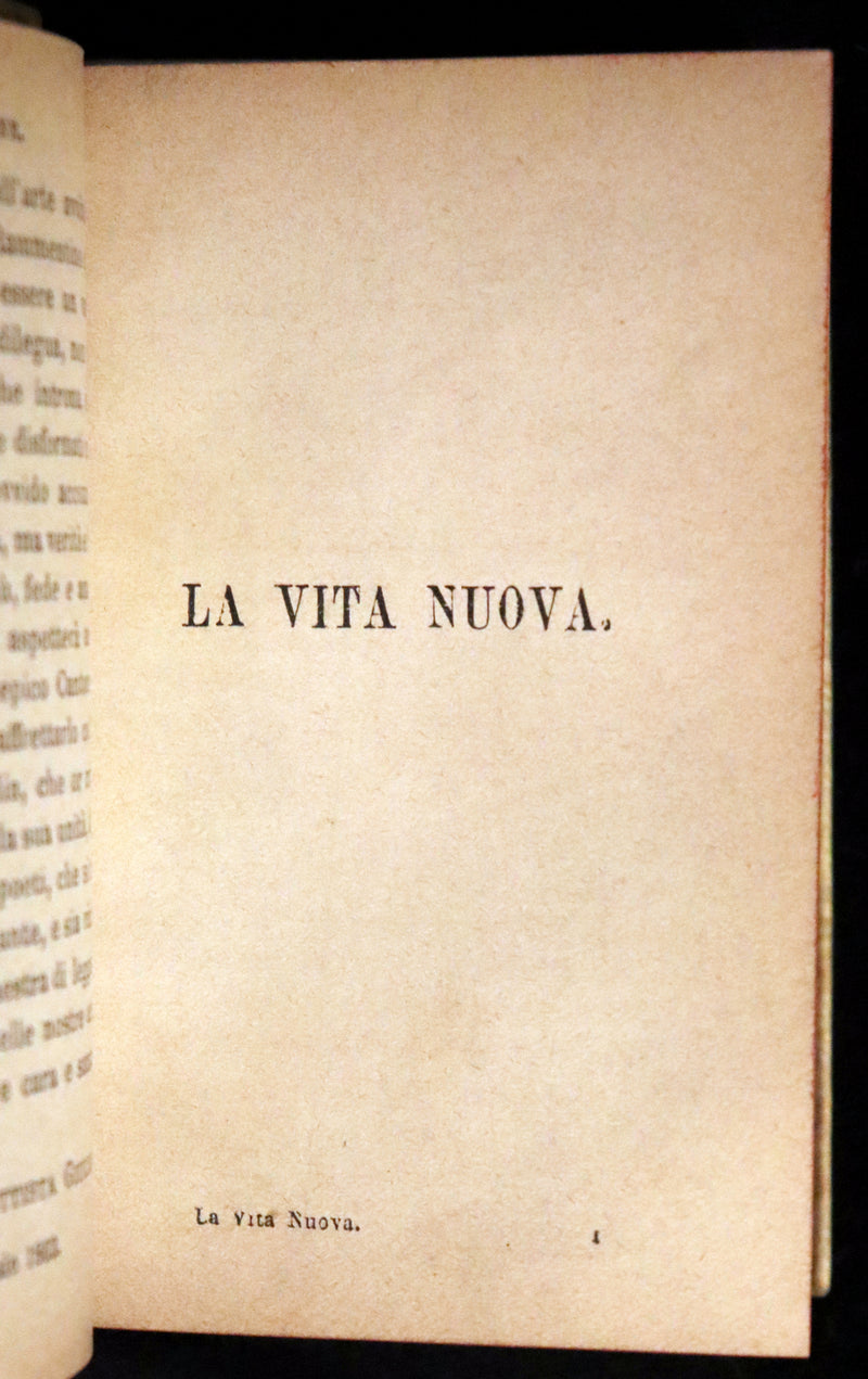 1899 Rare Italian Vellum Book - LA VITA NUOVA E IL CANZONIERE di DANTE ALLIGHIERI - The New Life.