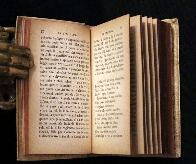 1899 Rare Italian Vellum Book - LA VITA NUOVA E IL CANZONIERE di DANTE ALLIGHIERI - The New Life.
