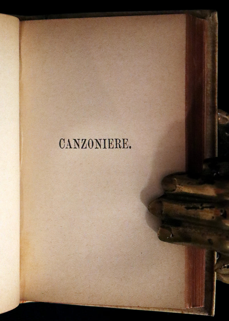 1899 Rare Italian Vellum Book - LA VITA NUOVA E IL CANZONIERE di DANTE ALLIGHIERI - The New Life.