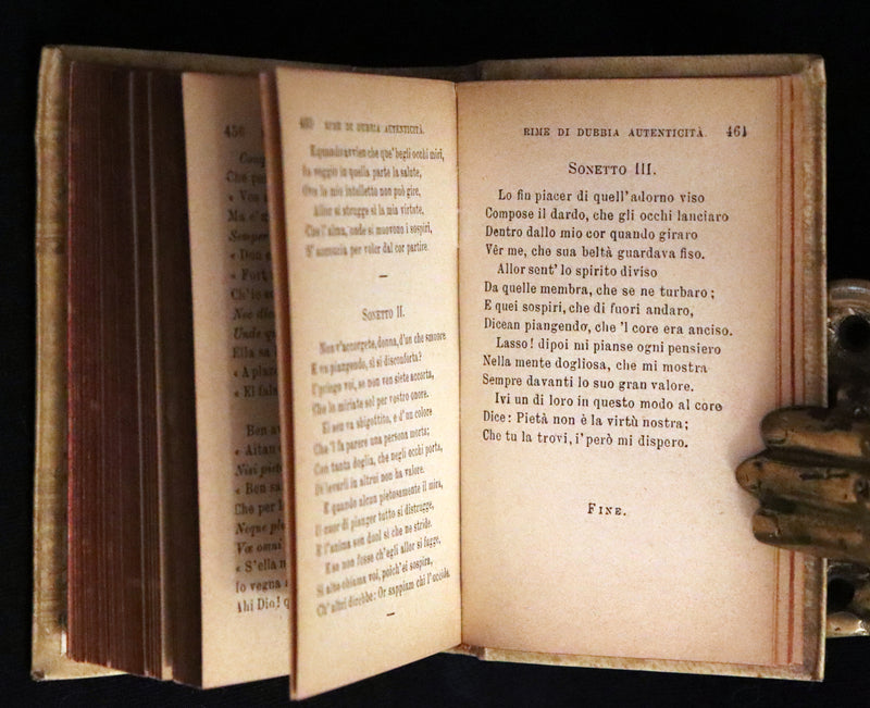 1899 Rare Italian Vellum Book - LA VITA NUOVA E IL CANZONIERE di DANTE ALLIGHIERI - The New Life.