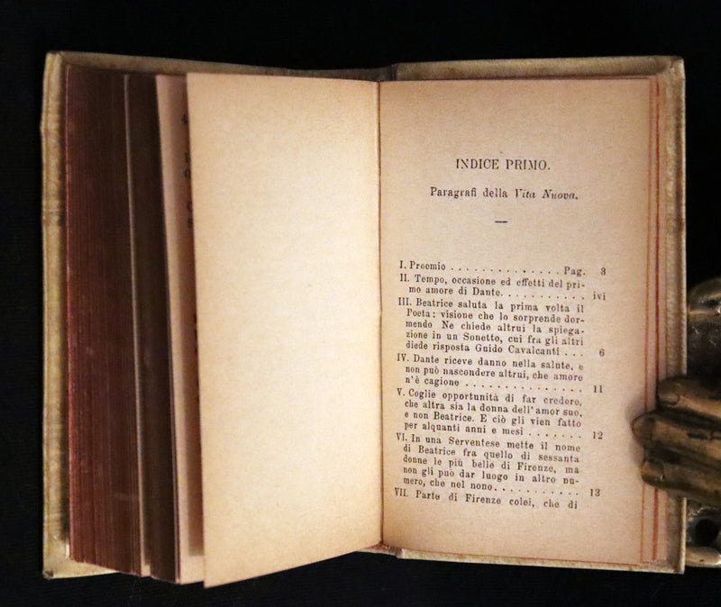 1899 Rare Italian Vellum Book - LA VITA NUOVA E IL CANZONIERE di DANTE ALLIGHIERI - The New Life.
