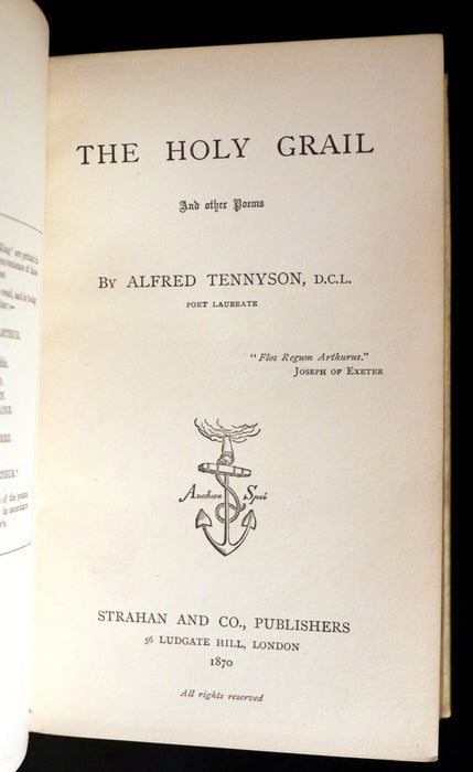 1870 1stED Vellum Binding - Legend of King Arthur - The Holy Grail by Alfred Tennyson. Copy of Sir Arthur Hobhouse.