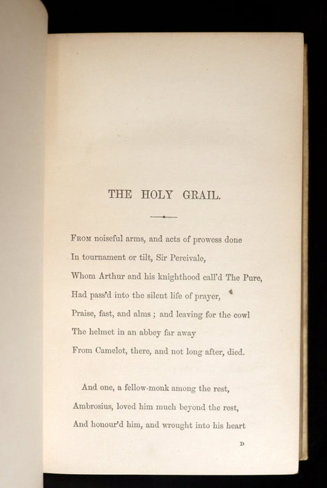 1870 1stED Vellum Binding - Legend of King Arthur - The Holy Grail by Alfred Tennyson. Copy of Sir Arthur Hobhouse.