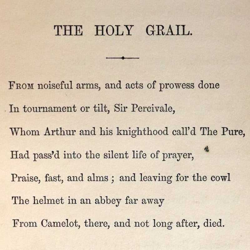 1870 1stED Vellum Binding - Legend of King Arthur - The Holy Grail by Alfred Tennyson. Copy of Sir Arthur Hobhouse.