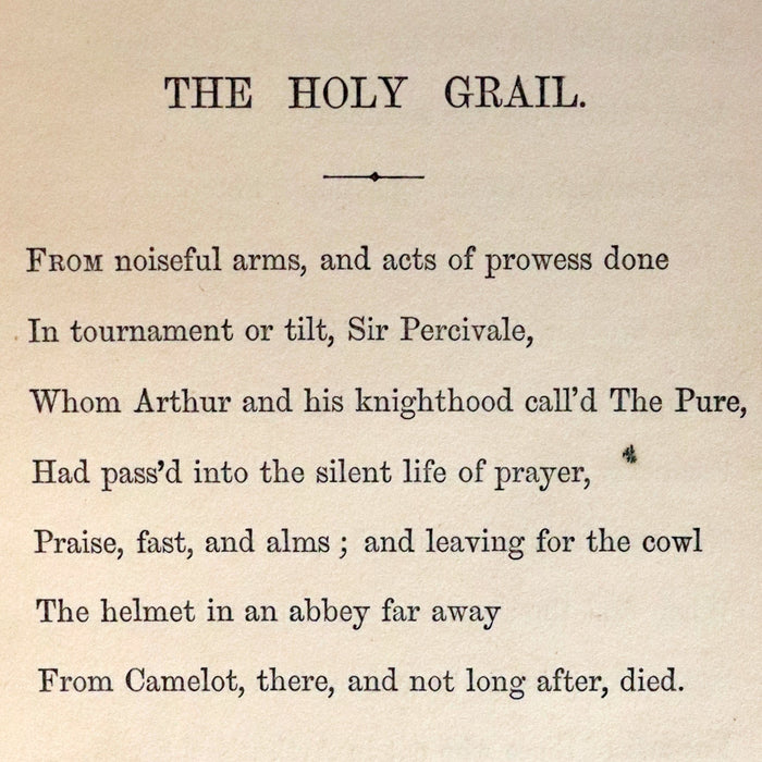 1870 1stED Vellum Binding - Legend of King Arthur - The Holy Grail by Alfred Tennyson. Copy of Sir Arthur Hobhouse.