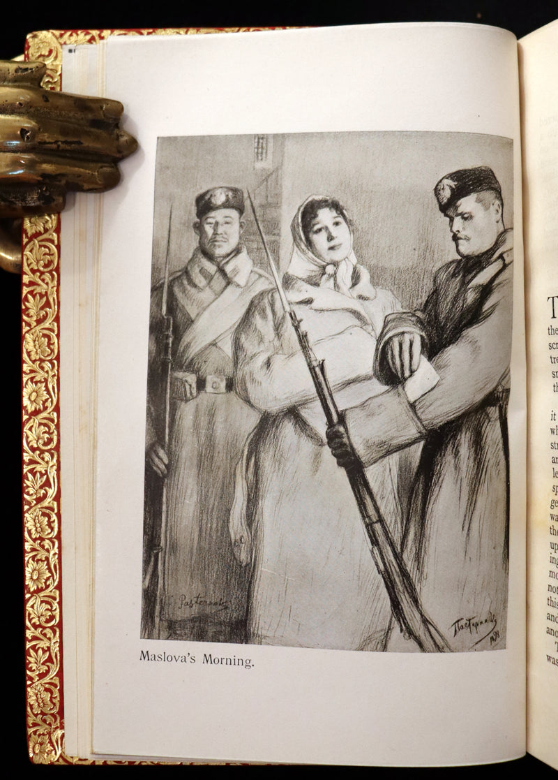 1900 Fine Bayntun-Riviere Binding - RESURRECTION by Count Leo Tolstoy. Illustrated by Pasternak.