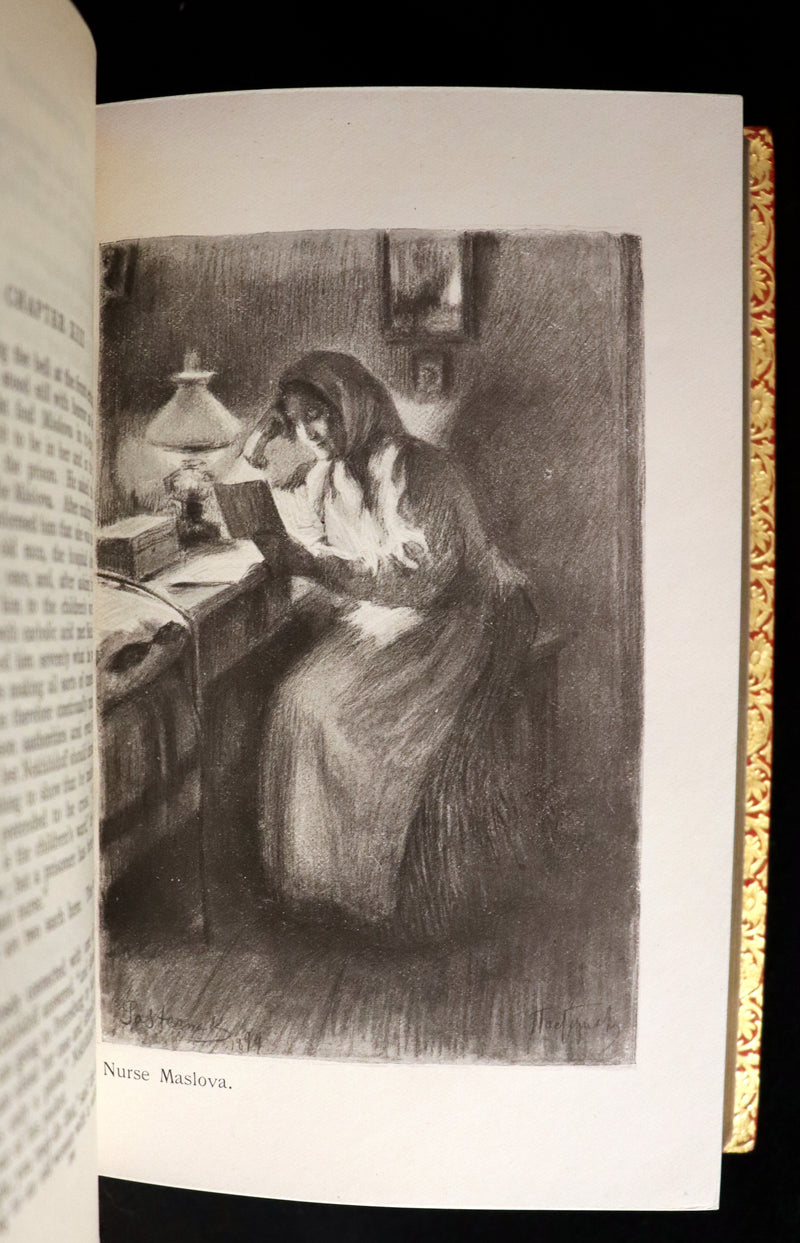 1900 Fine Bayntun-Riviere Binding - RESURRECTION by Count Leo Tolstoy. Illustrated by Pasternak.