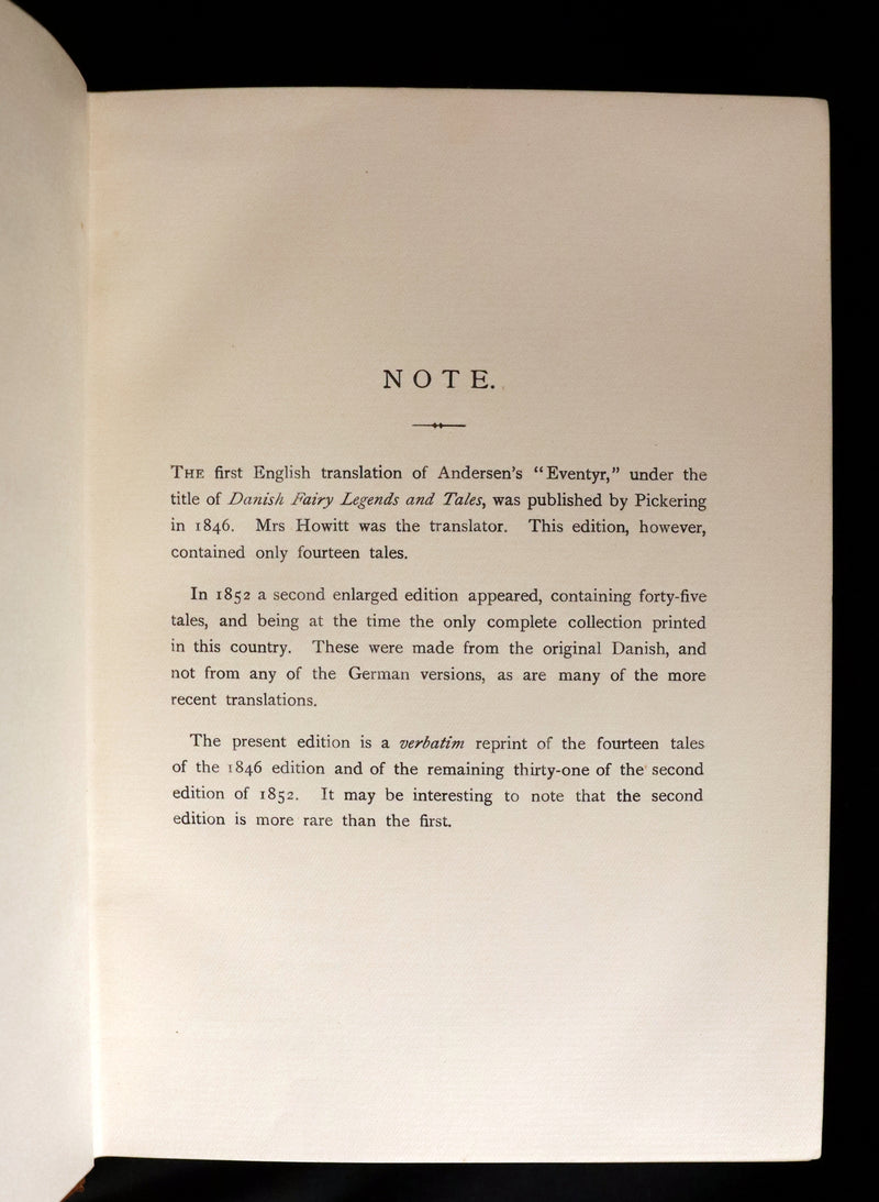 1906 Rare Andersen Edition - DANISH FAIRY TALES and LEGENDS Illustrated by W. H. Robinson.