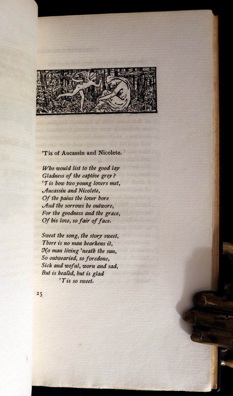 1895 Rare Limited First Edition bound in Morocco - MEDIEVAL HISTORY of Aucassin & Nicolette. Knighthood and Chivalry.