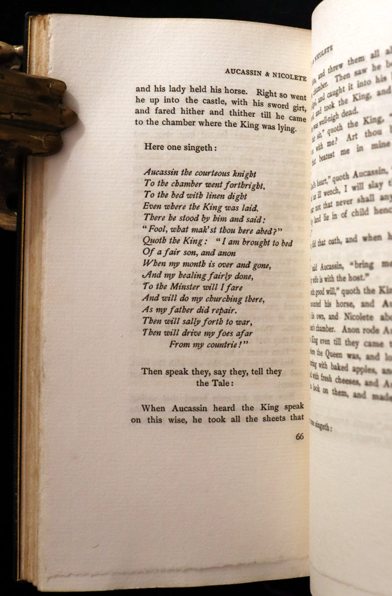1895 Rare Limited First Edition bound in Morocco - MEDIEVAL HISTORY of Aucassin & Nicolette. Knighthood and Chivalry.